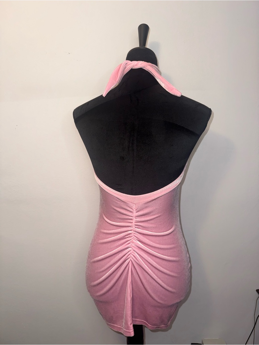 Pink Halter Mini Dress with Jewel Choker - Picture 2 of 6